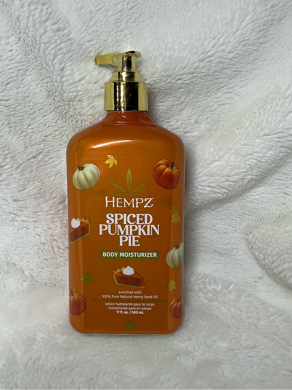 Hempz Spiced Pumpkin Pie Body Moisturizer - Pumpkin Orange with Gold Pump